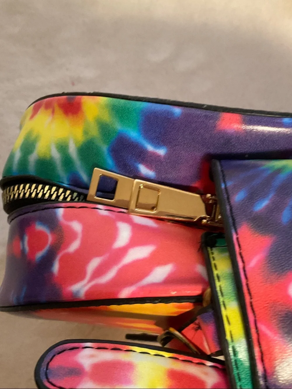Tie-Dye Round Crossbody Bag in Multicolor